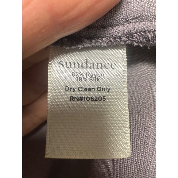 SUNDANCE Velvet Silk Blend V-Neck Button Up Blouse, Purple, Sz S - Picture 8 of 8